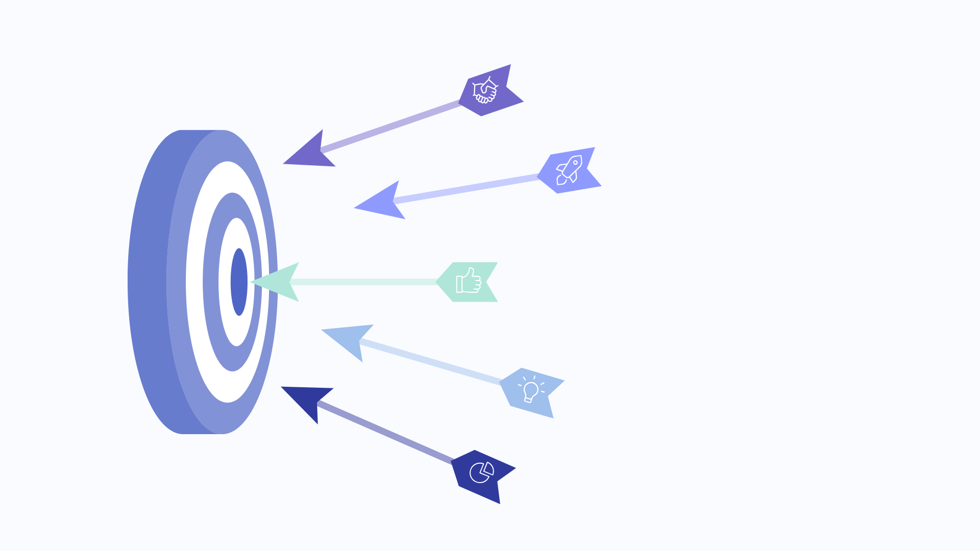 peach and blue modern financial goals infographic presentation